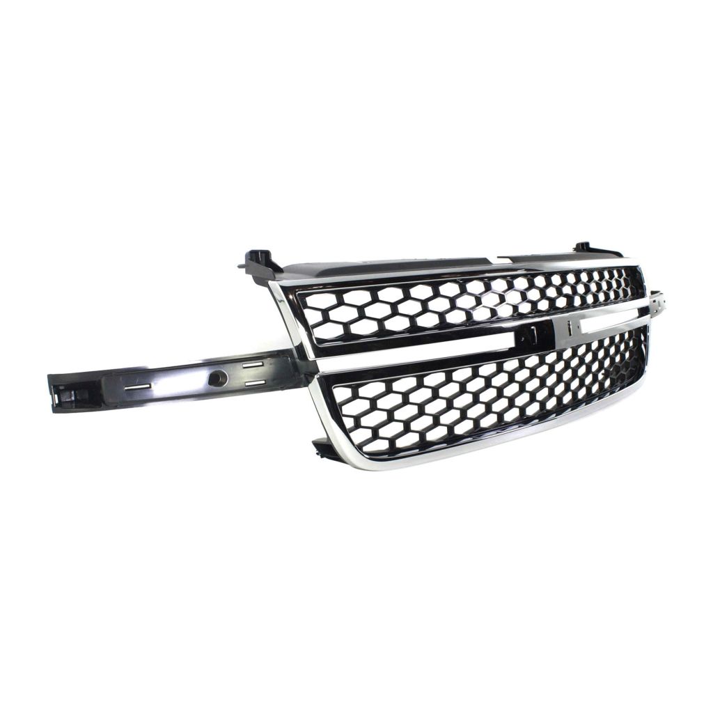 GM TRUCKS & VANS SILVERADO/PU (CHEVY) (07 OLD STYLE) GRILLE CHROME FRAME/ BLACK INNER (EXC 1500) OEM#19122337 2005-2007 PL#GM1200589