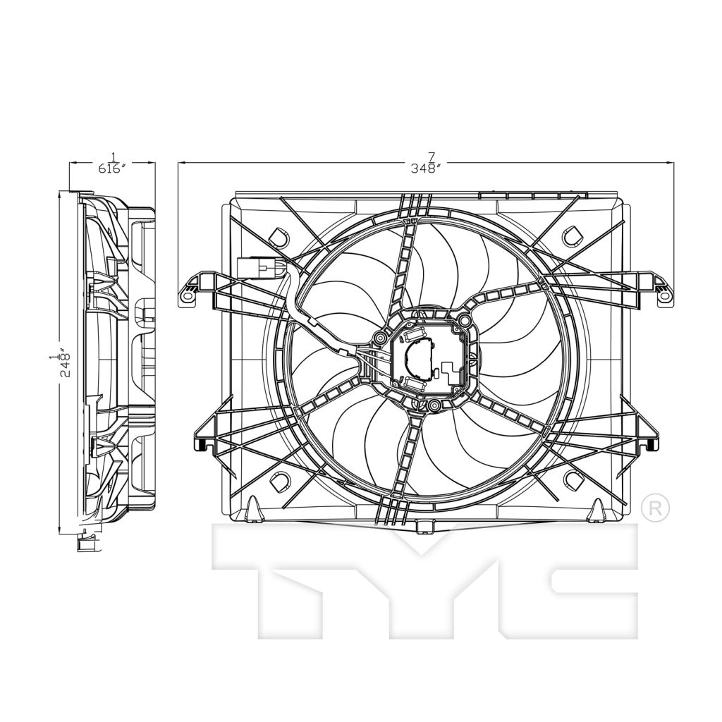 DODGE TRUCKS & VANS DODGE/PU (R1500) RADIATOR & A/C FAN ASSEMBLY (3.6L) OEM#52014772AF 2013-2022 PL#CH3115194