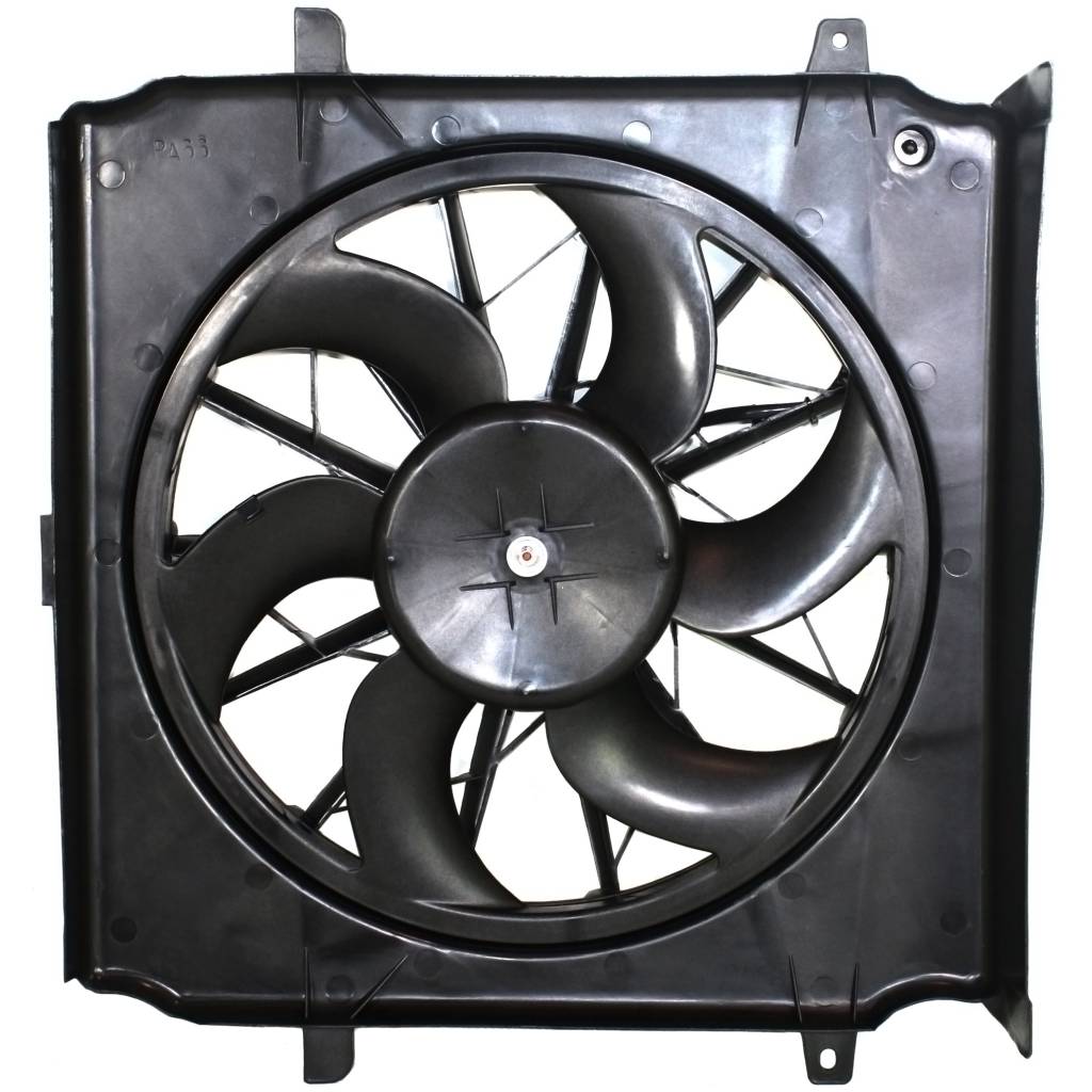JEEPVEHICLE LIBERTY RADIATOR & A/C FAN ASSY 2.4L/3.7L (3 PIN SOCKET)(STD DUTY)(SINGLE FAN)(GAS) OEM#55037692AB 2004-2005 PL#CH3115143