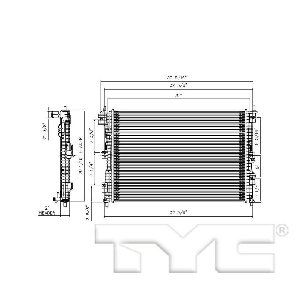 FORD TRUCKS & VANS EXPLORER RADIATOR 3.5L(W/TURBO)(W/POWER TAKE OFF) OEM#DB5Z8005A 2013-2014 PL#FO3010341