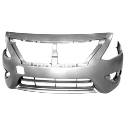 NISSAN(DATSUN) VERSA SEDAN FRONT BUMPER COVER PRIMED (WO/CHR LOWER MLDG) **CAPA** OEM#FBM229KM0J 2015-2019 PL#NI1000299C