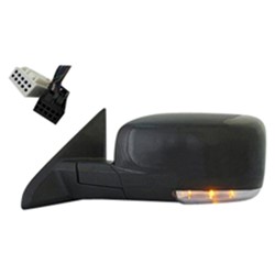 DODGE TRUCKS & VANS DODGE/PU (R1500) DOOR MIRROR LEFT (Driver Side) PWR/HTD/SIGNAL/PUDDLE (SINGLE GLASS)(PTM) OEM#1FX371XRAD (P) 2009-2012 PL#CH1320293