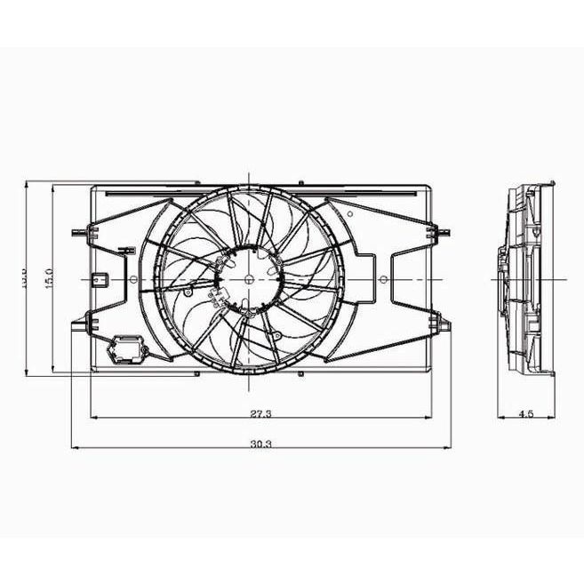 PONTIAC G5 RADIATOR & A/C FAN ASSEMBLY (2.2L)(SINGLE FAN) OEM#20824475 2007-2009 PL#GM3115179