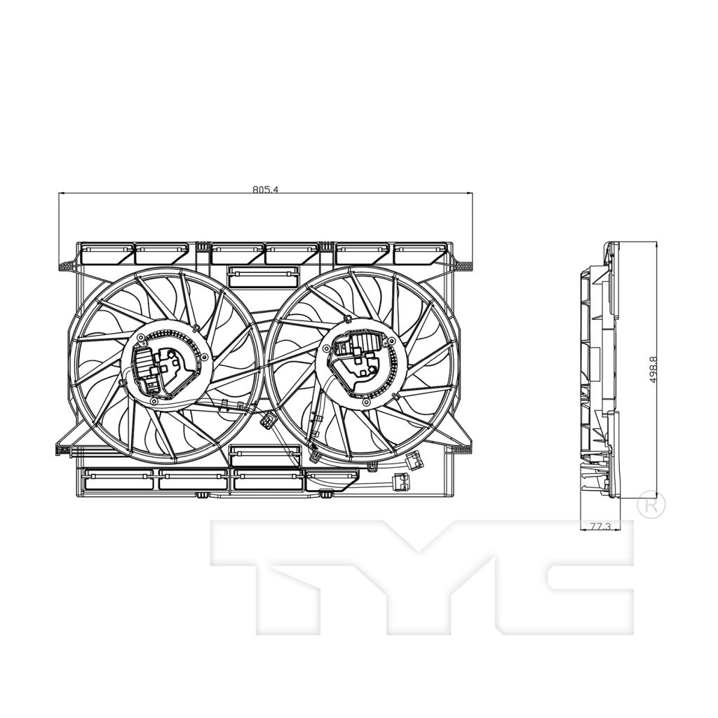 AUDI Q5 / SQ5 (SPORTBACK) RADIATOR & A/C FAN ASSY (DUAL FAN) OEM#80A121207A-PFM 2021-2025 PL#AU3115122