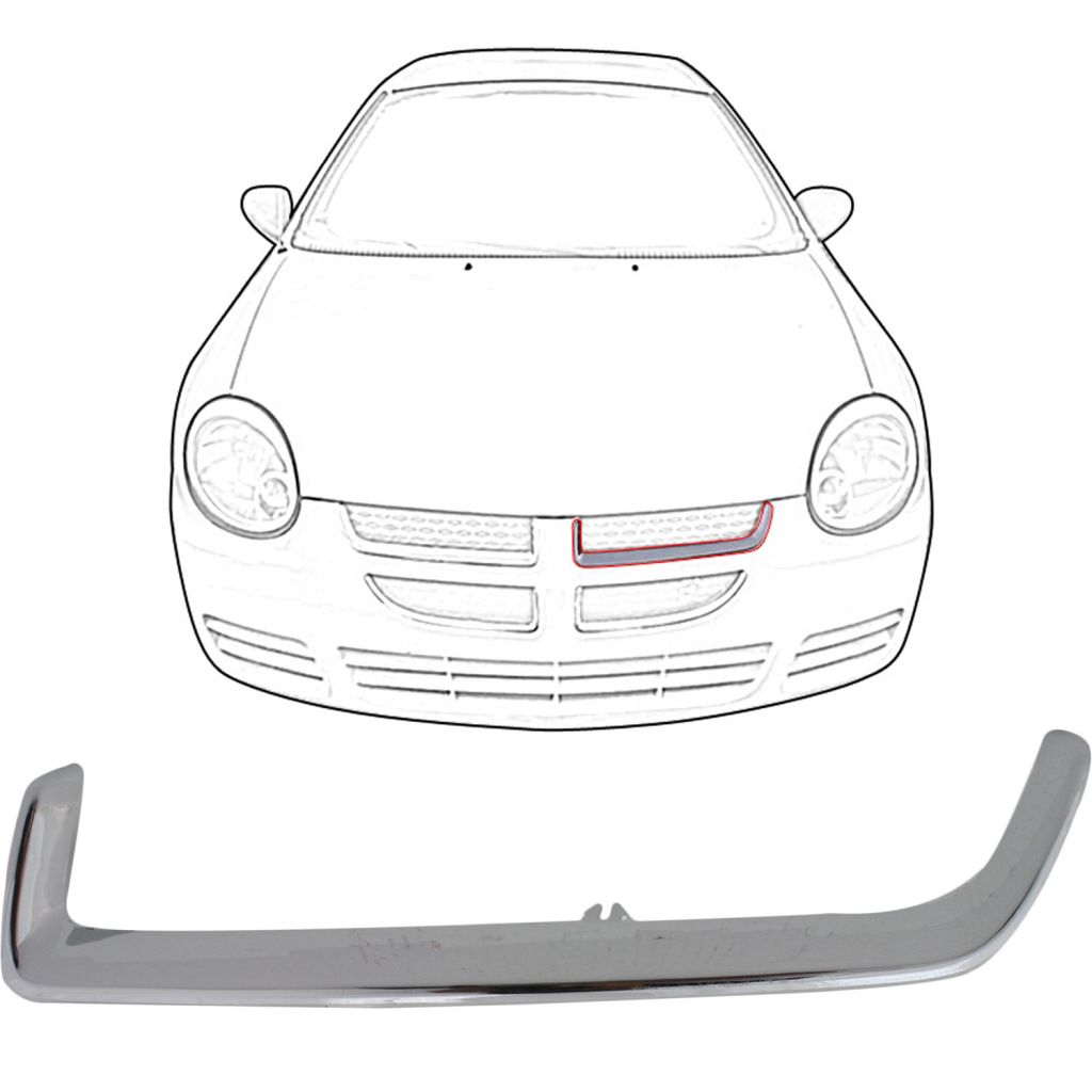 DODGE NEON/SX 2.0 GRILLE MLDG UPPER LEFT (Driver Side) CHROME OEM#5303563AB 2003-2005 PL#CH1202101