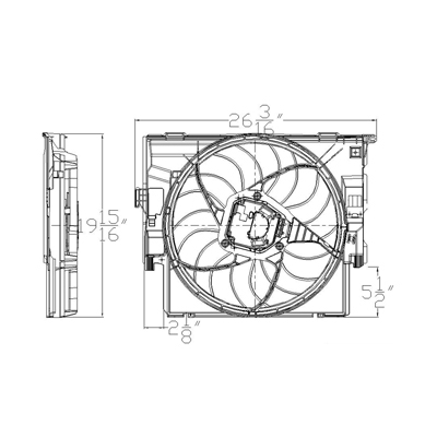 BMW BMW 4 (4DOORS/GRAN COUPE) RADIATOR FAN ASSY(EXC M SPORT) OEM#17428641964 2015-2016 PL#BM3115123
