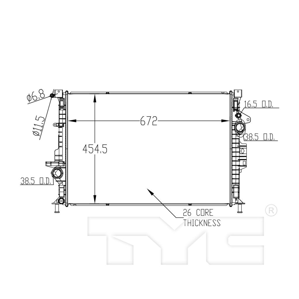 FORD TRUCKS & VANS TRANSIT CONNECT RADIATOR OEM#CV6Z8005B 2014-2018 PL#FO3010307