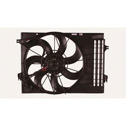KIA SPORTAGE RADIATOR & A/C FAN ASSY (2.7L)(SINGLE FAN) OEM#253801F381 2005-2007 PL#KI3115116
