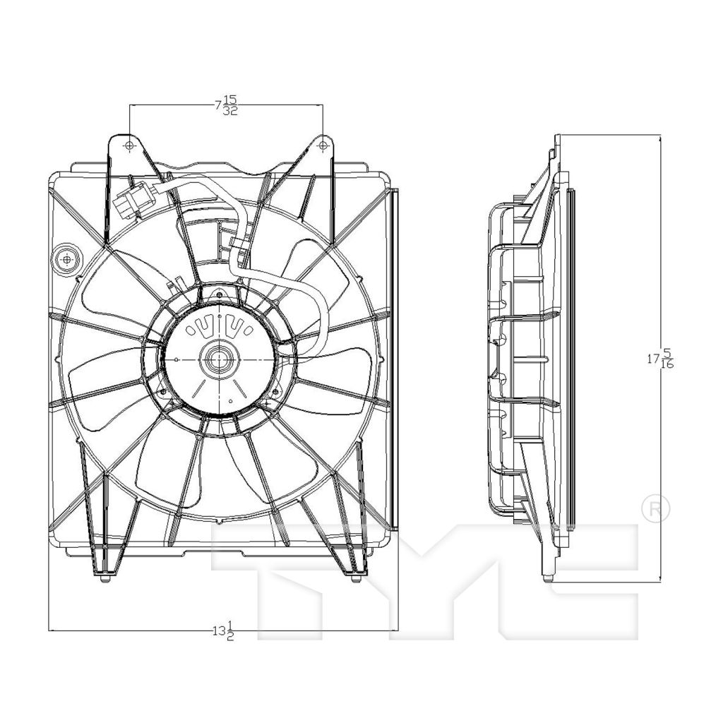 HONDA CIVIC HYBRID A/C FAN ASSY RIGHT (Passenger Side) OEM#38616RFE003-PFM 2006-2011 PL#HO3113124