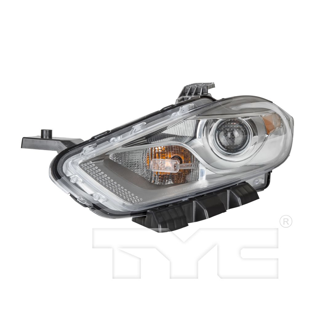 DODGE DART HEAD LAMP ASSY LEFT (Driver Side) (HALOGEN)(CHROME BEZEL) OEM#68081389AL 2013-2015 PL#CH2518143