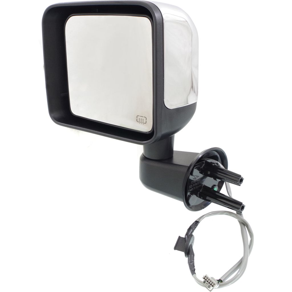 JEEPVEHICLE WRANGLER (JK) DOOR MIRROR LEFT (Driver Side) PWR/HTD (CHROME) OEM#68204245AA 2014 PL#CH1320389