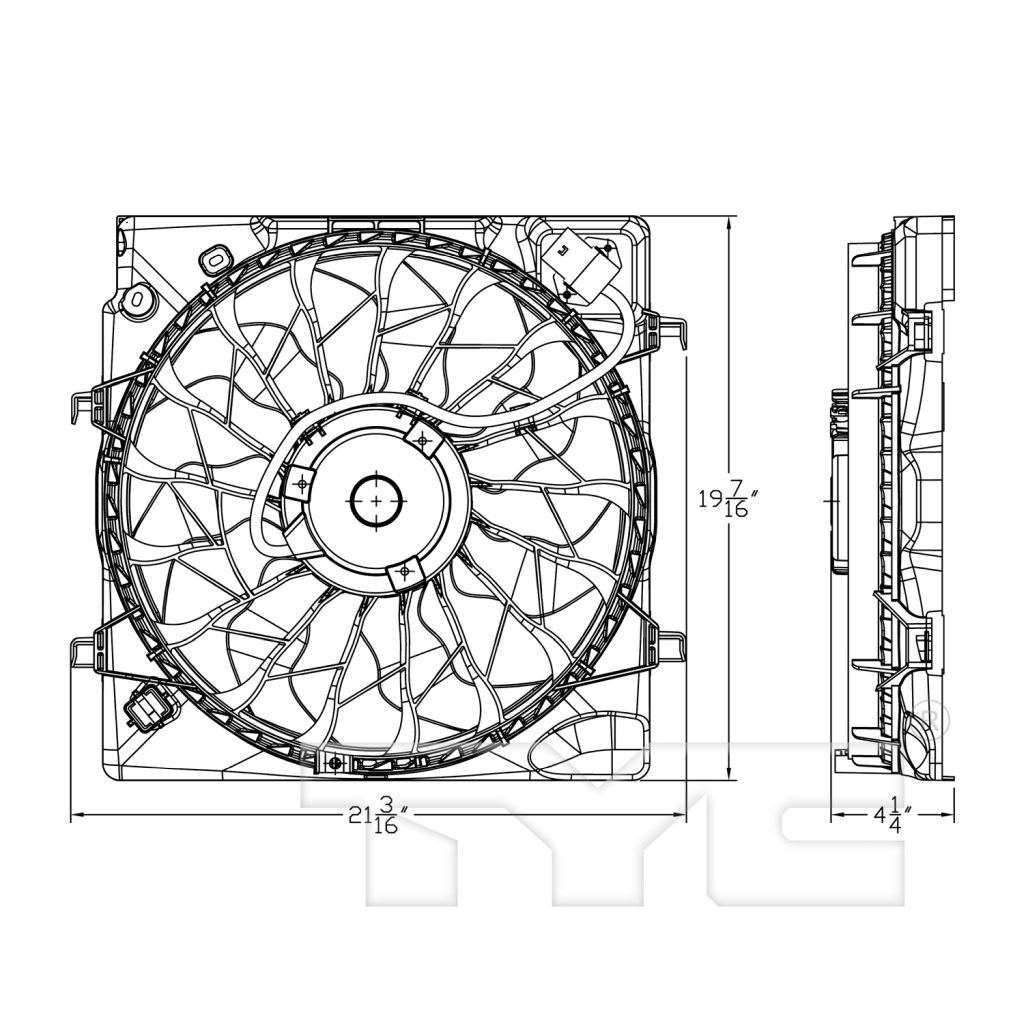 KIA OPTIMA RADIATOR & A/C FAN ASSEMBLY (1.6/2.0L)(SINGLE FAN) OEM#25380D5280 2016-2020 PL#KI3115147