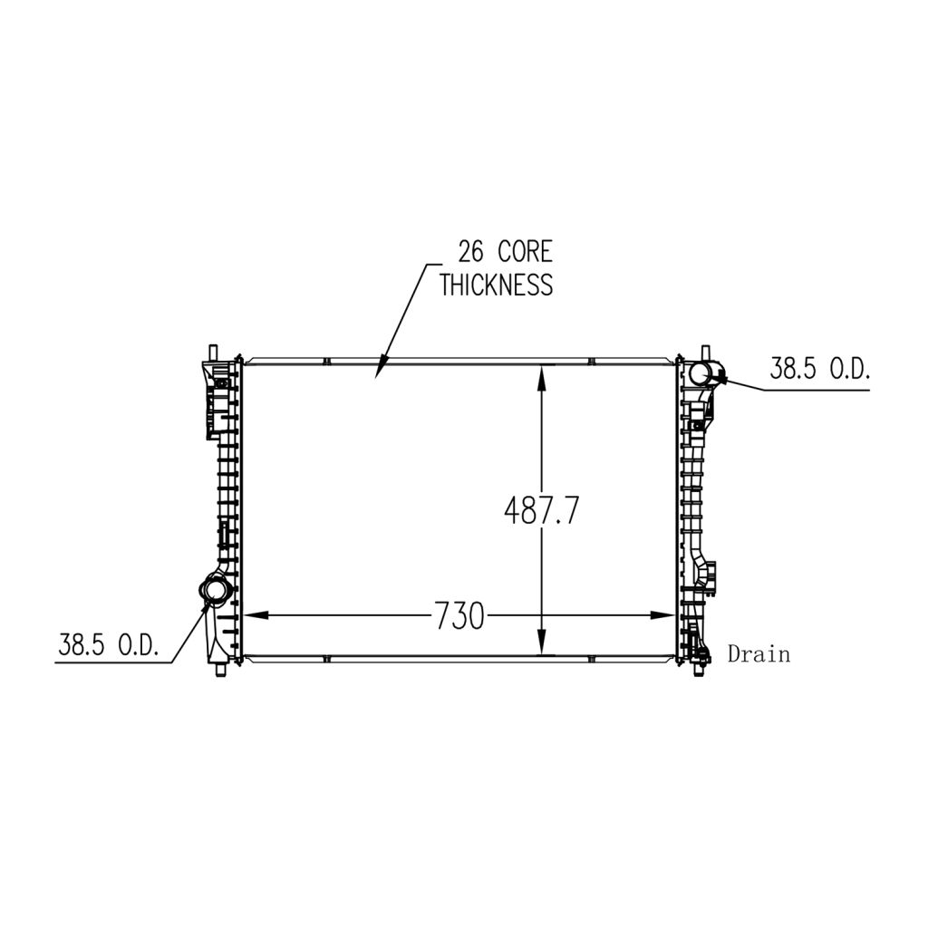 FORD TRUCKS & VANS FLEX RADIATOR 3.5L W/TURBO (WO/TOW) OEM#EA8Z8005A 2013-2019 PL#FO3010323