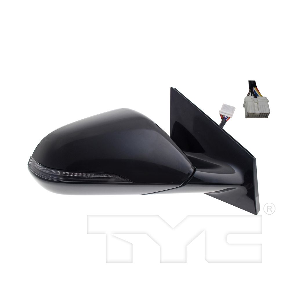 HYUNDAI SONATA DOOR MIRROR RIGHT (Passenger Side) PWR/HTD/SIGNAL (W/BSD)(WO/MEMORY)(GLOSS BLK)(MAN-FOLD) OEM#87620C2560 2018-2019 PL#HY1321239