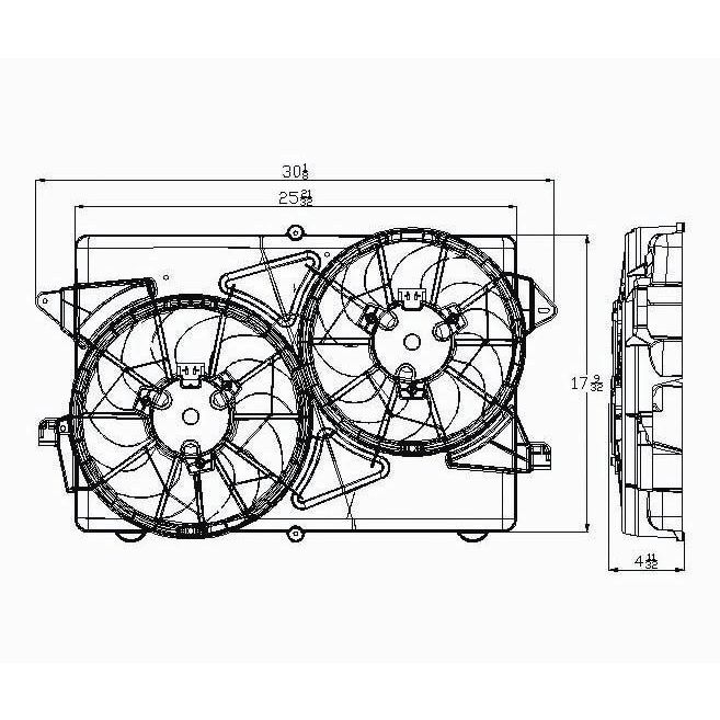 SATURN VUE RADIATOR & A/C FAN ASSEMBLY (3.5L)(DUAL FAN) OEM#10387467 2004-2007 PL#GM3115201