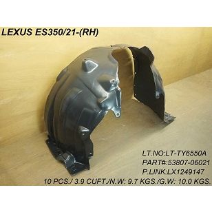 LEXUS ES 250/350 FENDER LINER RIGHT (Passenger Side) (N.A. BUILT) OEM#5380706021 2021-2025 PL#LX1249154