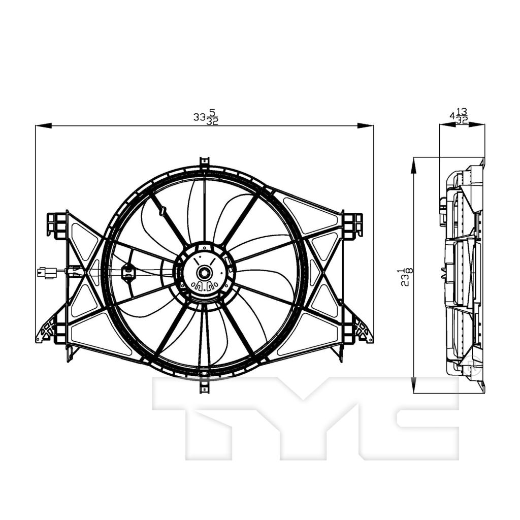 DODGE TRUCKS & VANS DODGE/PU (R1500) RADIATOR & A/C FAN ASSEMBLY (4.7/5.7L)(ELECTRIC FAN) OEM#55056948AI 2013-2022 PL#CH3115166