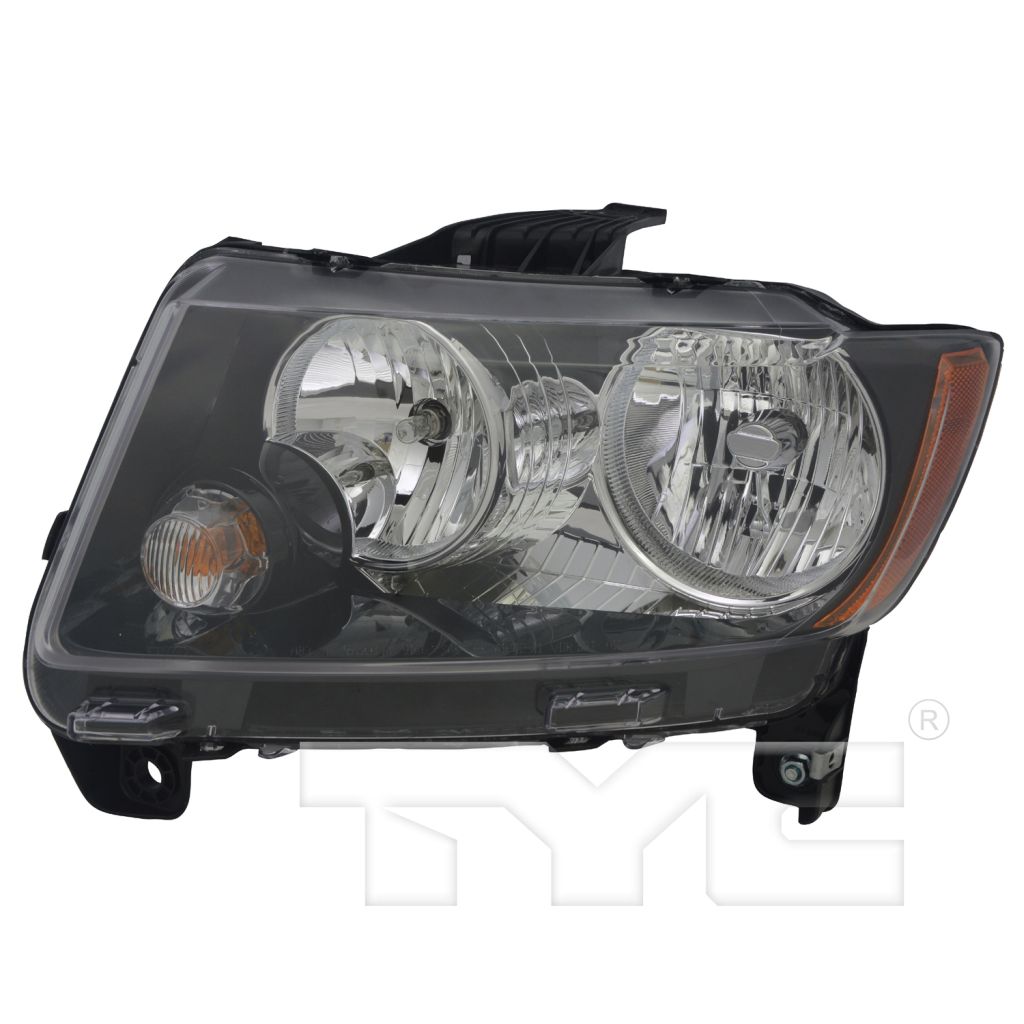 JEEP COMPASS HEAD LAMP ASSEMBLY LEFT (Driver Side) (WO/PROJECTOR)(BLK BEZEL) **CAPA** OEM#68171215AB 2013-2017 PL#CH2502246C
