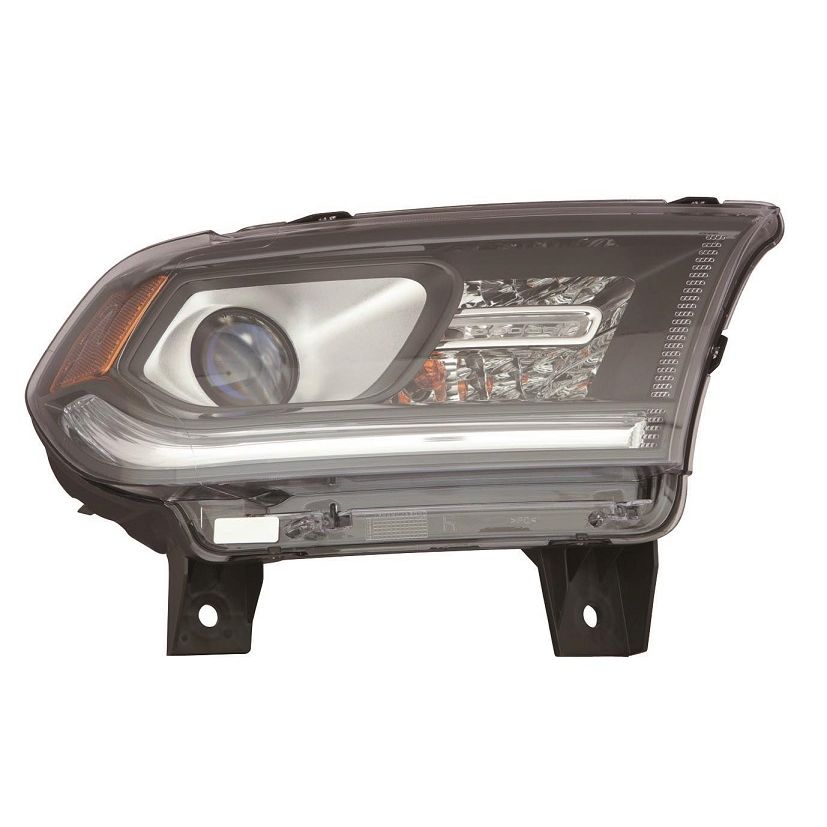DODGE TRUCKS & VANS DURANGO HEAD LAMP ASSY RIGHT (Passenger Side) (HALOGEN)(W/LED DRL)(BLACK TRIM)**CAPA** OEM#55112968AI 2014-2015 PL#CH2503304C