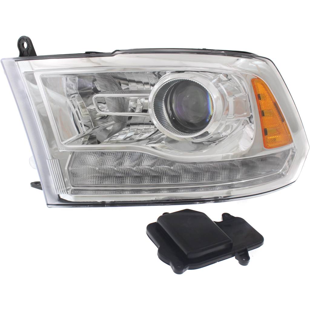 DODGE TRUCKS & VANS DODGE/PU (R1500) HEAD LAMP LEFT (Driver Side) (W/PROJECTOR)(CHR BEZEL) OEM#68324941AB 2016-2022 PL#CH2502290