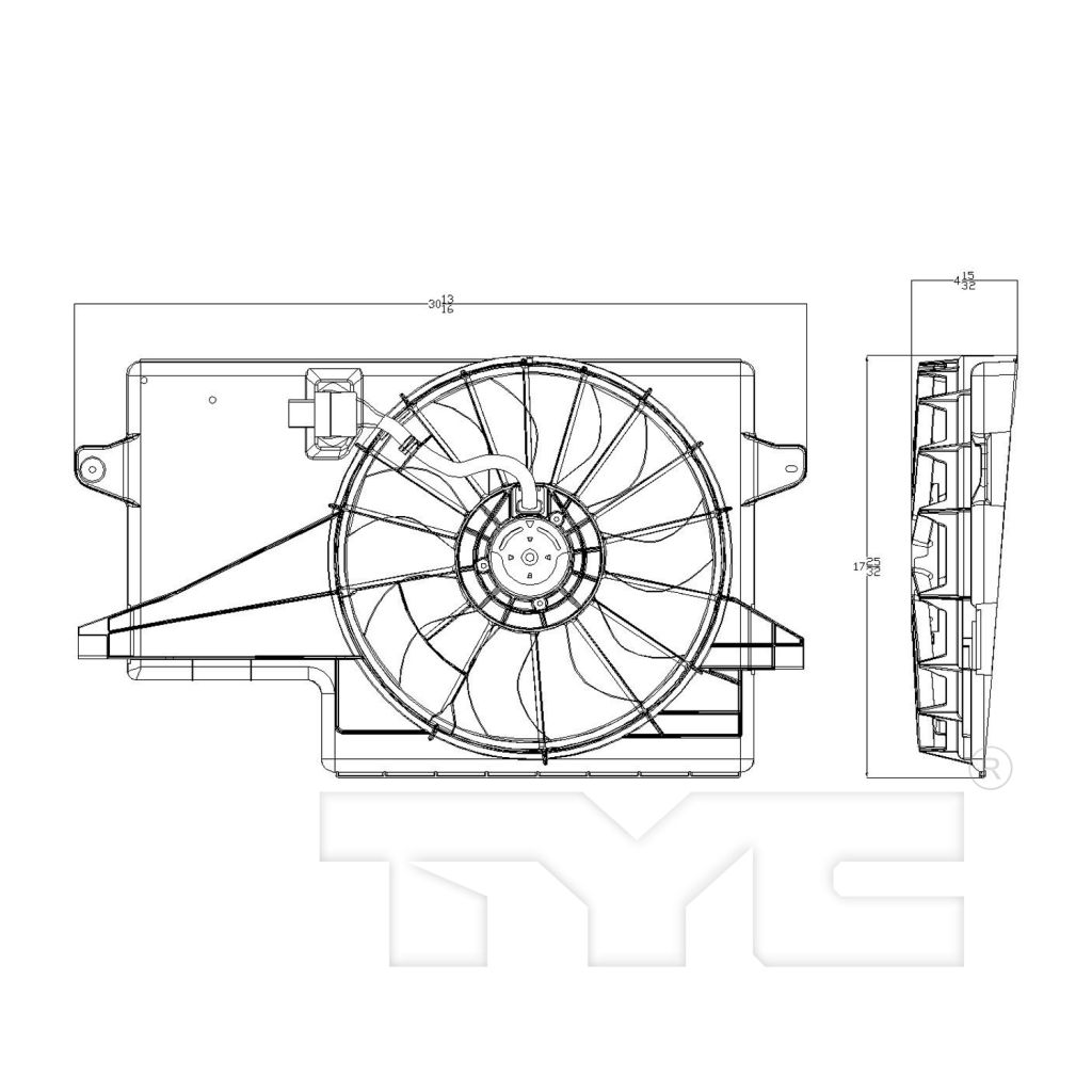 FORD FOCUS RADIATOR & A/C FAN ASSEMBLY (SINGLE FAN) OEM#8S4Z8C607A 2008-2011 PL#FO3115171