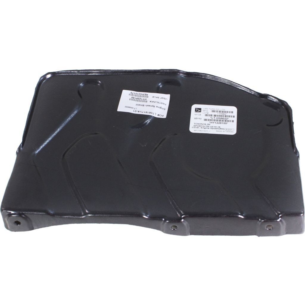 KIA SPORTAGE FRONT SPLASH SHIELD RIGHT (Passenger Side) (ENG UNDER CVR) OEM#291202S500 2011-2016 PL#HY1228155