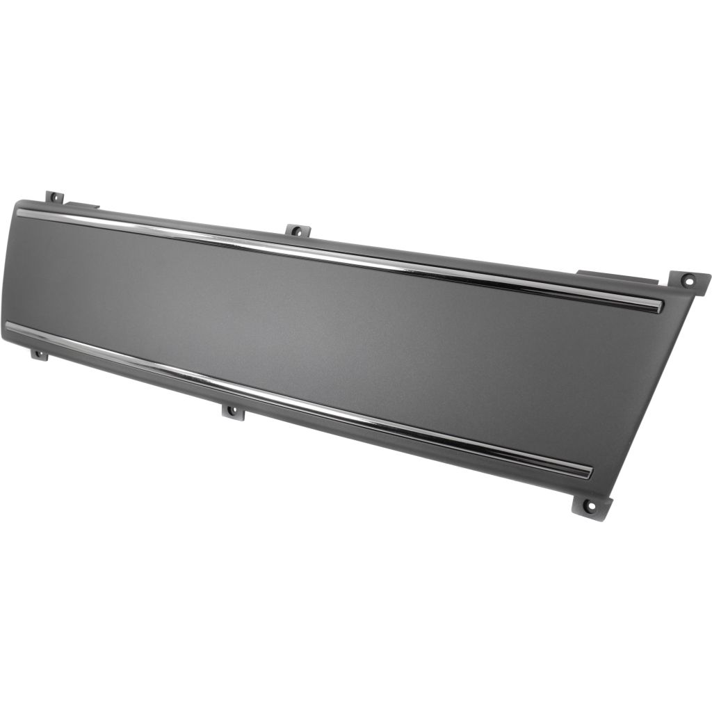 AUDI A4 CABRIO FRONT BUMPER LICENSE PLATE BAR PTD -BLACK W/CHROME MLDG WO/LICENSSE PLATE MOUNT OEM#8E0807287D1QP 2007-2009 PL#AU1223100