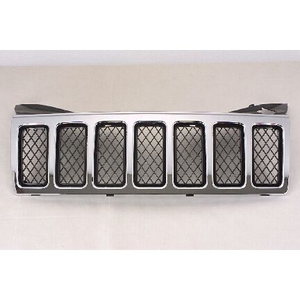 JEEPVEHICLE GRAND CHEROKEE GRILLE BLACK W/CHROME Frame Mesh Type (Overland)(W/O SR OEM#55079362AC 2008-2010 PL#CH1200314
