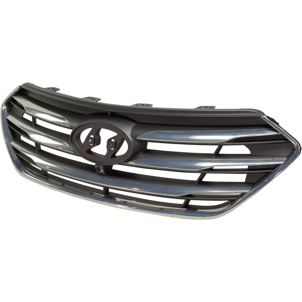 HYUNDAI SANTA FE SPORT (2.0/2.4L) GRILLE GRAY (W/SMOKED CHROME MLDG)(W/CAMERA) OEM#863514Z510 2017-2018 PL#HY1200202