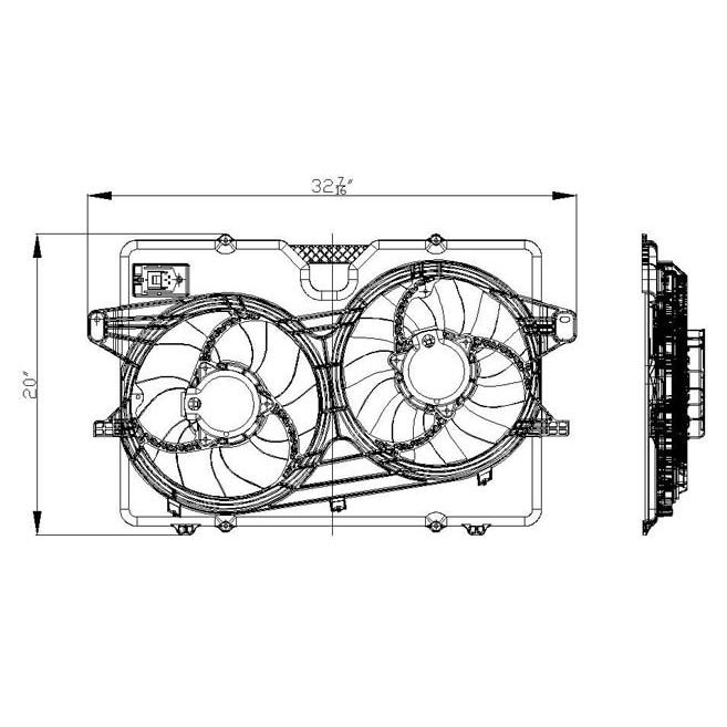 MERCURY MARINER RADIATOR & A/C FAN ASSEMBLY (2.3L/2.5L) (DUAL FAN) OEM#8L8Z8C607A 2008-2011 PL#FO3115176