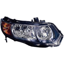 HONDA CIVIC COUPE HEAD LAMP RIGHT (Passenger Side) (Exc Si)(AMBER SIGN LENS) **CAPA** OEM#33101SVAA02 2006-2008 PL#HO2519111C