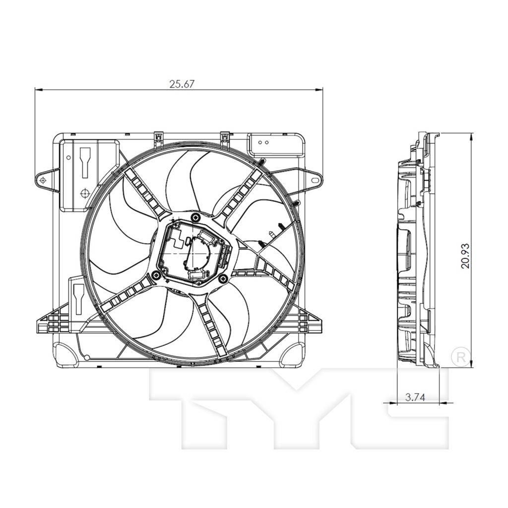 JEEP WRANGLER (JK) RADIATOR & A/C FAN ASSEMBLY 3.6L (SINGLE FAN) OEM#68143894AB 2012-2018 PL#CH3115188