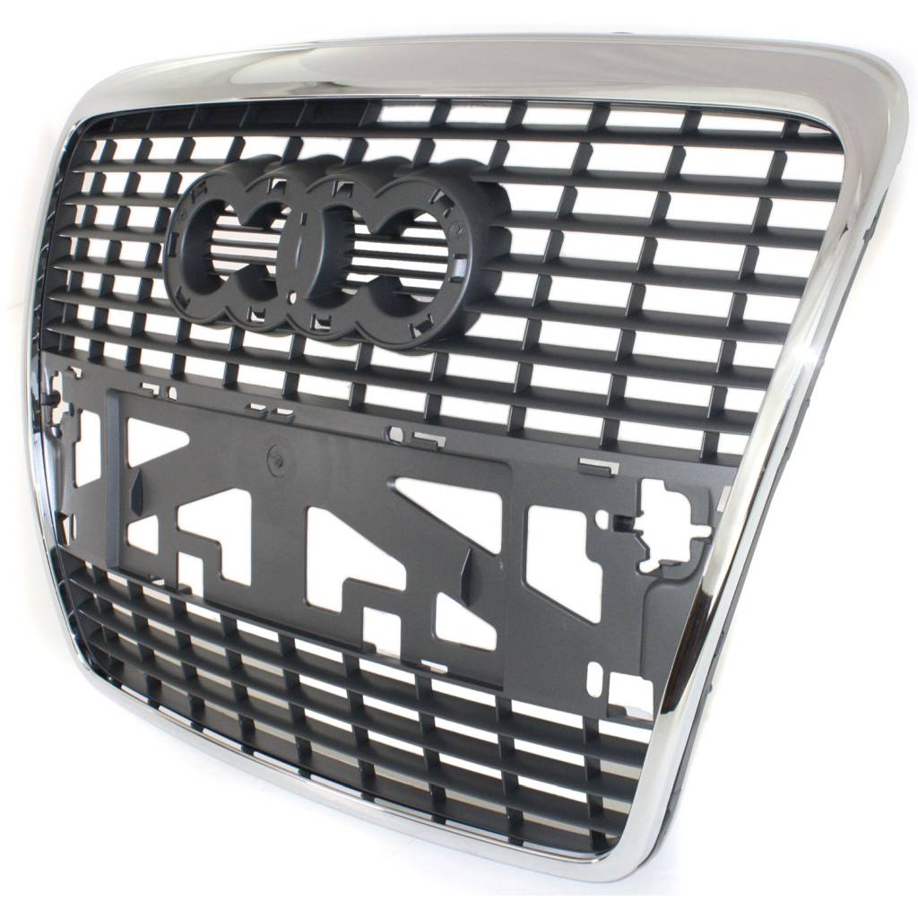 AUDI A6 SEDAN /WAGON GRILLE SLV/BLK (W/CHR Frame)(WO/S-LINE)(WO/SENSOR) OEM#4F08536511QP 2005-2008 PL#AU1200111