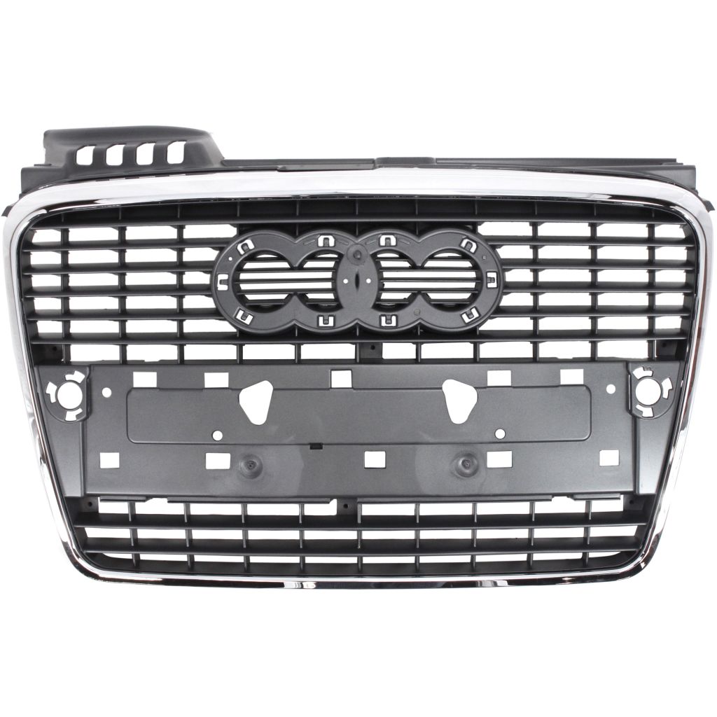 AUDI A4 CABRIO GRILLE GRAY W/CHR FRAME (W/6 TOP CROSS BAR)(WO/S-LINE) OEM#8E0853651J1QP 2007-2009 PL#AU1200112
