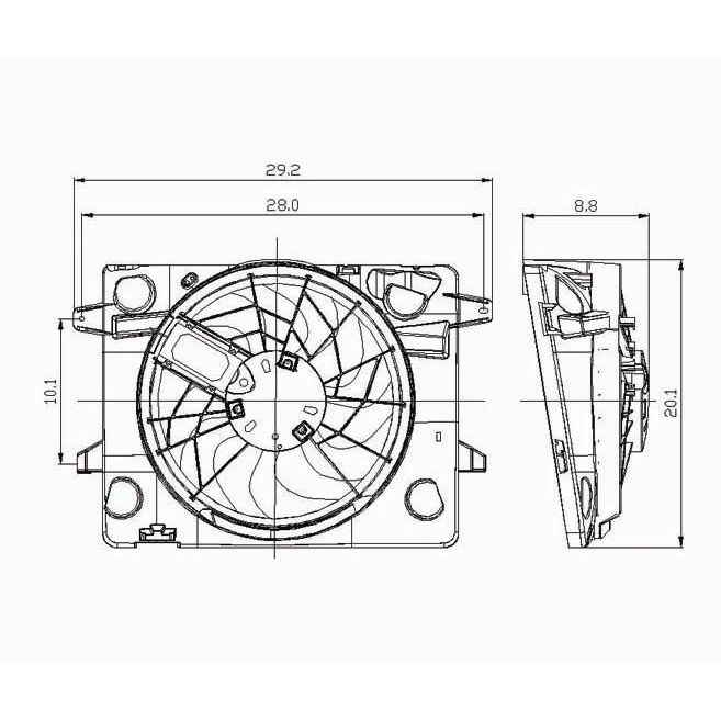 LINCOLN TOWN CAR RADIATOR & A/C FAN ASSEMBLY (SINGLE FAN) OEM#3W1Z8C607BD 2003-2005 PL#FO3115149