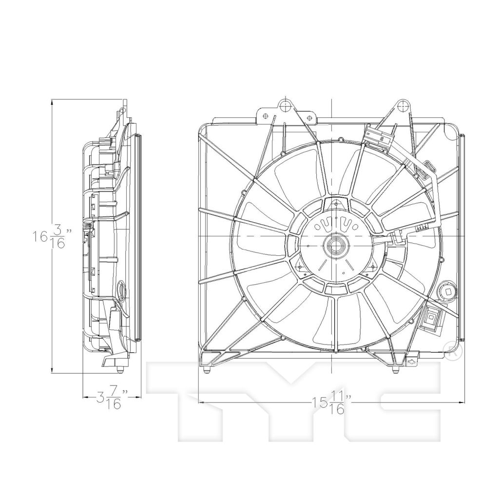 HONDA FIT EV A/C FAN ASSEMBLY OEM#38616RB0003-PFM 2013-2014 PL#HO3020100
