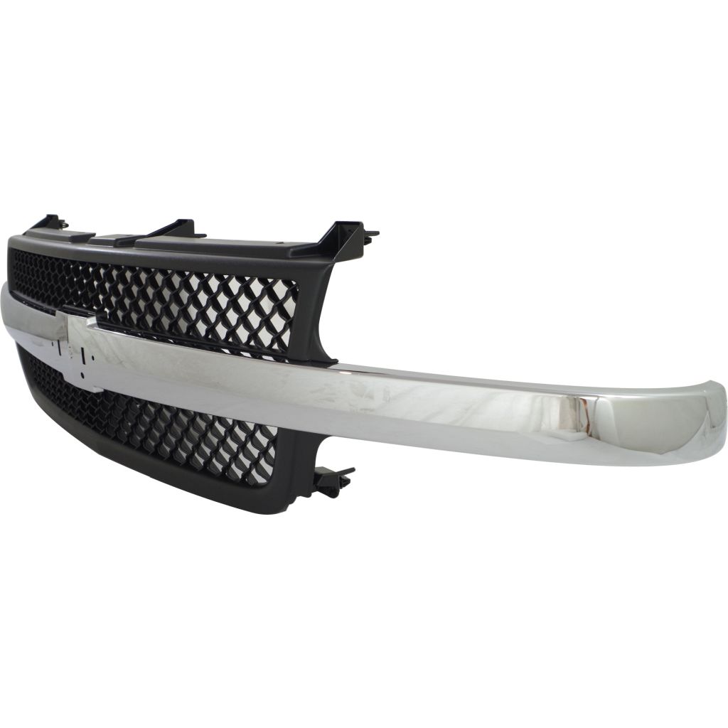 GM TRUCKS & VANS SILVERADO/PU (CHEVY) (07 OLD STYLE) GRILLE CHR/BLK (2500HD & 3500) OEM#15088290 1999-2002 PL#GM1200523