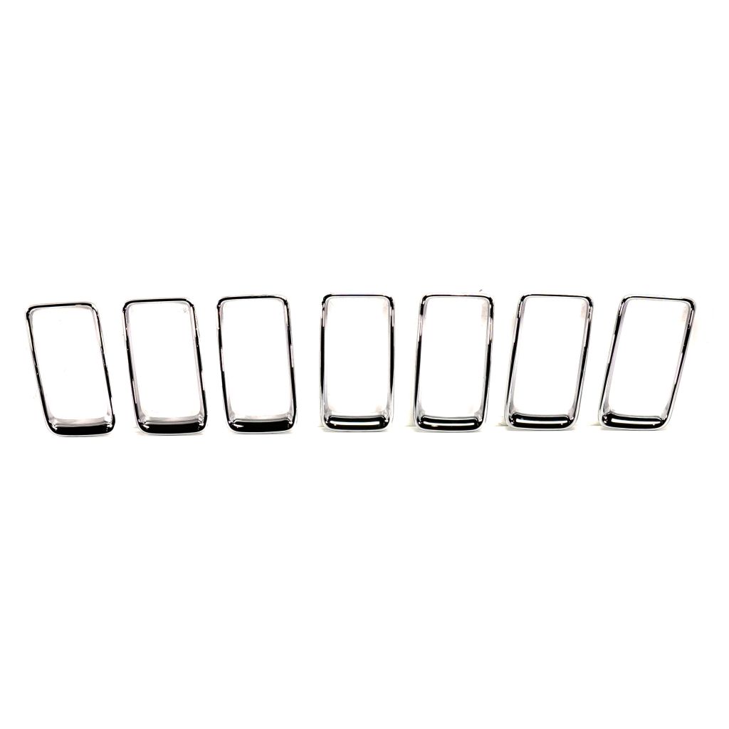 JEEPVEHICLE GRAND CHEROKEE / GRAND CHEROKEE WK GRILLE TRIM RINGS SET (7pc) CHROME**CAPA** OEM#68227779AA 2014-2016 PL#CH1210116C