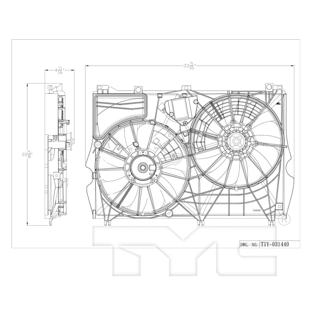 LEXUS RX 350/350L RADIATOR & A/C FAN ASSEMBLY (DUAL FAN) W/O TOWING OEM#167110P330-PFM 2016-2022 PL#LX3115141