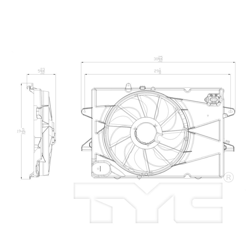 GM TRUCKS & VANS TERRAIN /TERRAIN DENALI (GMC) RADIATOR & A/C FAN ASSEMBLY 2.4L (SINGLE FAN) OEM#25952813-PFM 2010-2017 PL#GM3115239