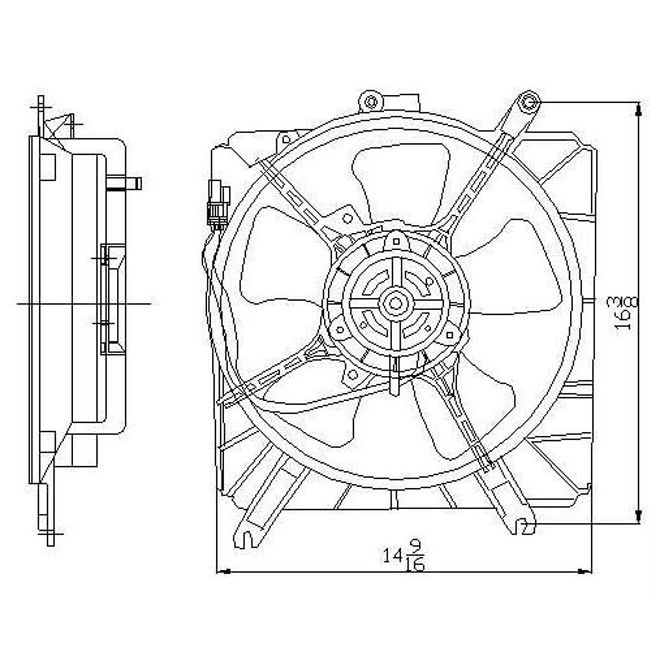 KIA RIO RADIATOR FAN ASSY A/T (1.6L) OEM#25380FD000 2003-2005 PL#KI3115113