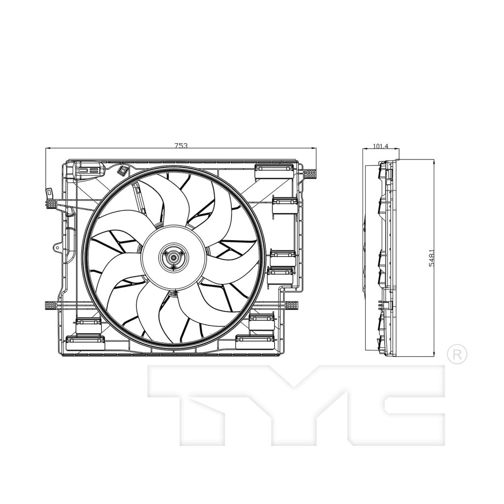 VOLVO VOLVO V60 CROSS COUNTRY RADIATOR & A/C FAN ASSY OEM#322497421 2019-2022 PL#VO3115121