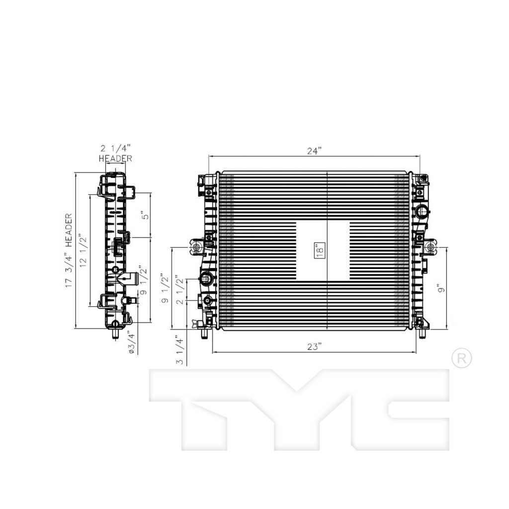 CHEVROLET CORVETTE RADIATOR 6.2L (STINGRAY) (EXC Z51) OEM#23155249 2014-2019 PL#GM3010567