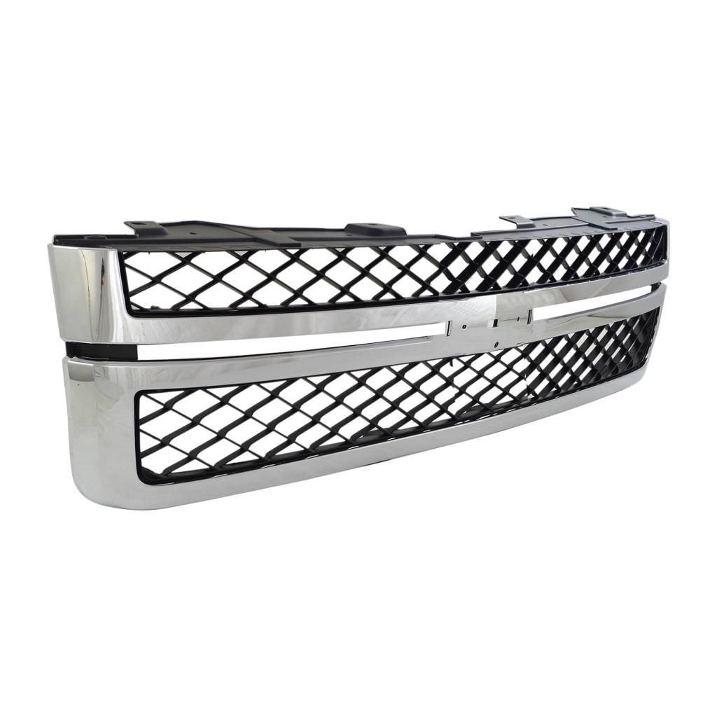 GM TRUCKS & VANS SILVERADO/PU 2500/3500 (CHEVY) GRILLE CHROME/GRAY (EXC Z71 PKG) **CAPA** OEM#20966058 2011-2014 PL#GM1200639C