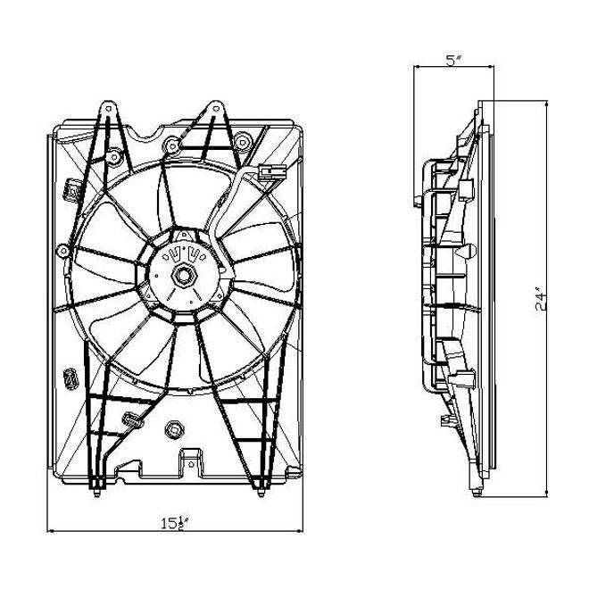 HONDA PILOT RADIATOR FAN ASSEMBLY (2WD) OEM#19030RN0A51-PFM 2009-2015 PL#HO3115149