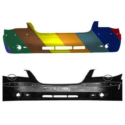 CHRYSLER TOWN & COUNTRY FRONT BUMPER COVER PRIMED (W/Washer)(W/CHROME Insert) OEM#1KG12TZZAC 2008-2010 PL#CH1000930