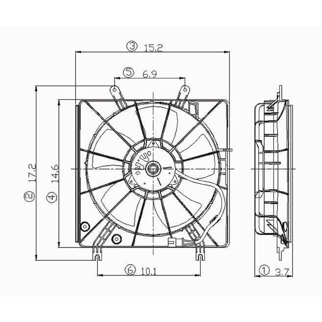 HONDA ACCORD SEDAN COOLING FAN ASSY LEFT (Driver Side) V6 OEM#19015RCAA01-PFM 2003-2007 PL#HO3115124
