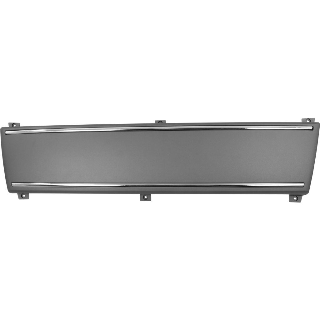AUDI A4 CABRIO FRONT BUMPER LICENSE PLATE BAR PTD -BLACK W/CHROME MLDG WO/LICENSSE PLATE MOUNT OEM#8E0807287D1QP 2007-2009 PL#AU1223100