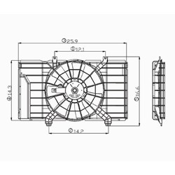 DODGE NEON/SX 2.0 RADIATOR FAN ASSY (M/T)(SINGLE FAN) OEM#2086237AA-PFM 2002-2005 PL#CH3115129