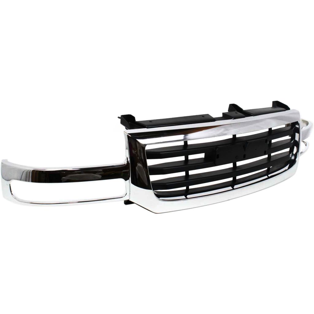 GM TRUCKS & VANS SIERRA/PU (GMC) (07 OLD STYLE) GRILLE CHR/BLK (1500/2500) (EXC C3 & Denali) OEM#19130791 2003-2007 PL#GM1200475